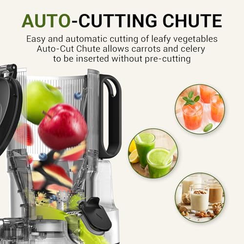 AMZCHEF Cold Press Juicer, 5.8" Wide Mouth Hopper for Whole Recipe