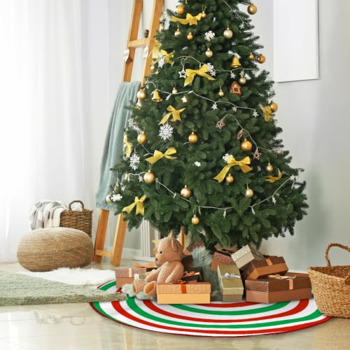 Christmas Tree Skirt 36 Inch Farmhouse Red Green Decorations