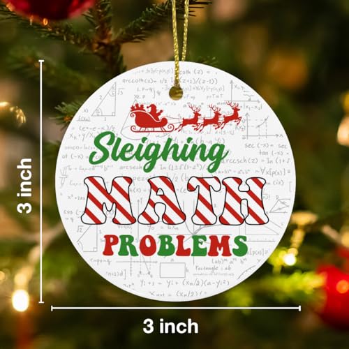 Funny Math Teacher Christmas Ornament Ceramic Gift - 3x3 Inches