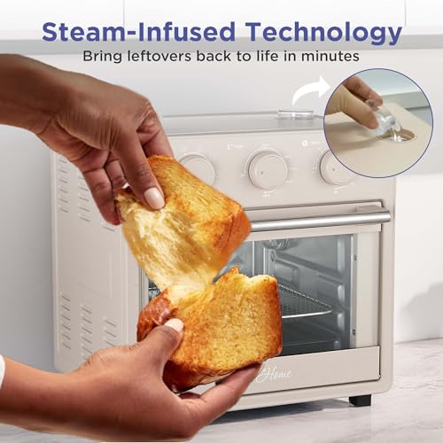 Magnavox Cream 16.5 Qt Air Fryer Oven with Steam Infusion & 6 Cooking Functions