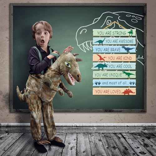 Rutiyoka Dinosaur Room Decor for Boys Bedroom Wall Dino Inspirational Art Kids Wood Decorations Little Boy Nursery Toddler Sign