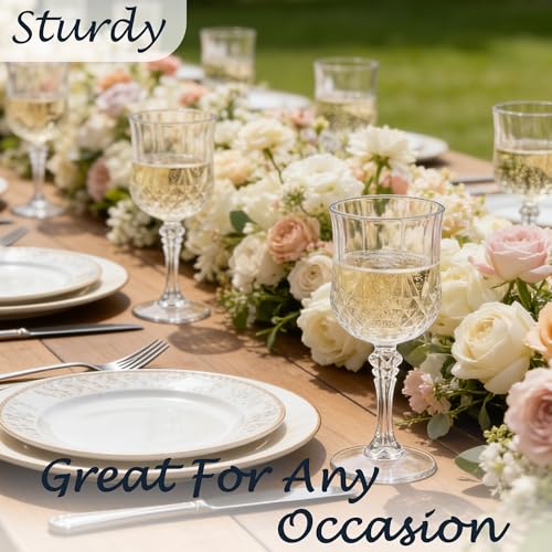 Transparent 48-Pack Plastic Wine Glasses 7oz for Wedding & Party Use