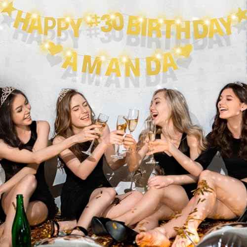 167Pcs DIY Glitter Customizable Banner Kit Custom Banner Happy Birthday Personalized Letter Banners Decor for Christmas Baby Shower Birthday Party Decorations Supplies(Glitter Gold£©