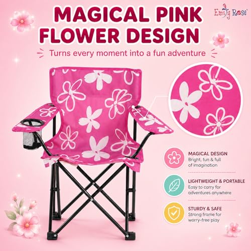 Kids Folding Camping Chair with Cup Holder - Lightweight Outdoor Seat for Toddlers