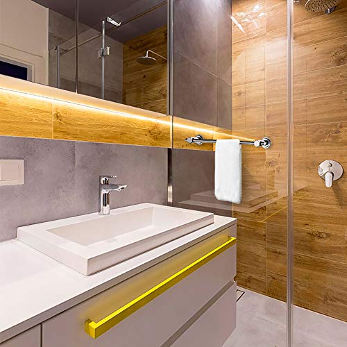 BOPai 24 Inch Chrome Suction Cup Towel Bar - No Drilling, Bathroom Wall Mount