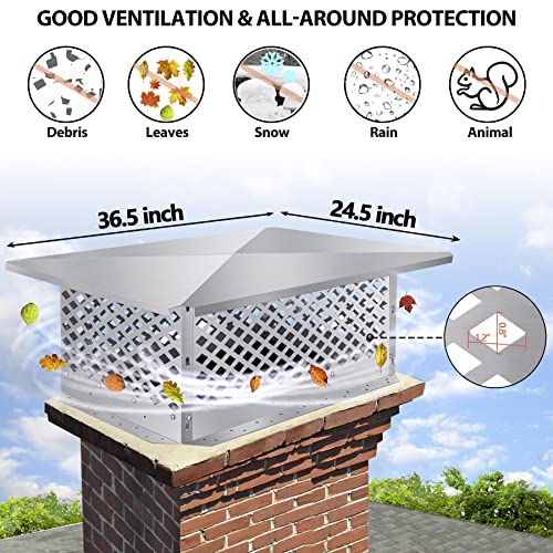 17 x 29 Stainless Steel Chimney Cap - All Weather Outdoor Vent Cover (Variation of THIS listing)