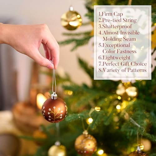 Valery Madelyn Christmas Ornaments Set 30pcs 2.36in Rustic Shatterproof Holiday Decorations