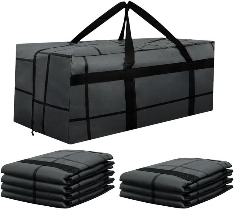 Skiennix Extra Large Heavy-Duty Moving Bags - Waterproof & Foldable Storage Totes for Clothes | 8-Pack