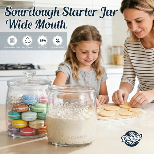 2-Pack 0.5 Gallon Wide Mouth Airtight Cookie Jars with Silicone Seals