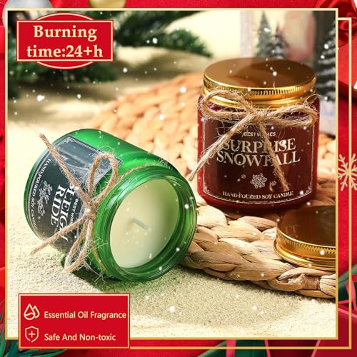 MTLEE 12 Pcs Christmas Scented Candles Jar Bulk Xmas Holiday Gifts,