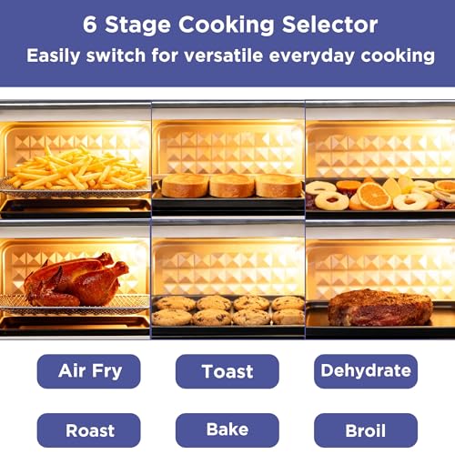 Magnavox Cream 16.5 Qt Air Fryer Oven with Steam Infusion & 6 Cooking Functions