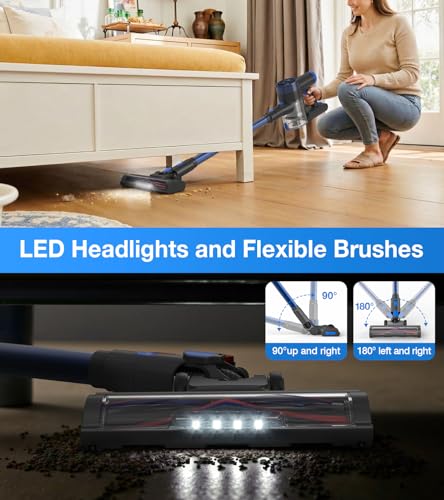 Cordless Stick Vacuum Cleaner 480W 45Kpa Suction LED Display Wall Mount