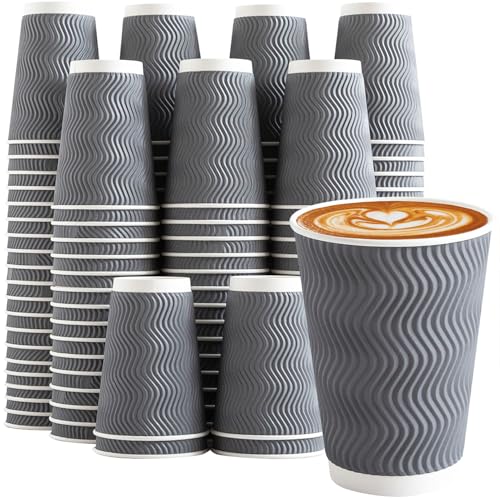 Clawsoff 120 Pack 12 oz Coffee Cups Disposable Insulated Paper Cup