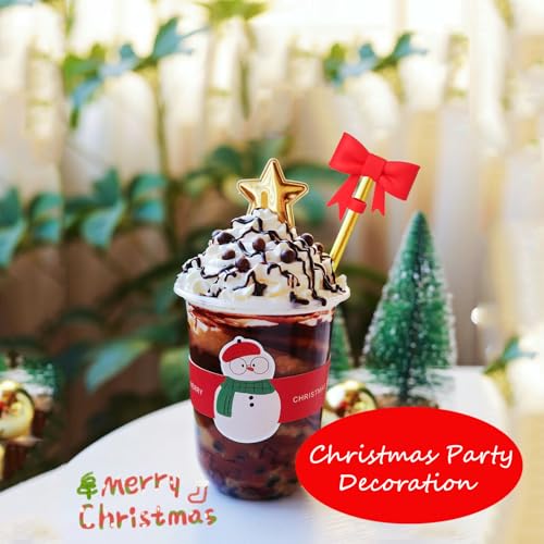 Hiusity Christmas Red Bow Silicone Straw Cover Tops for Stanley Cup 40oz, 10mm/0.4in, 4 Pcs