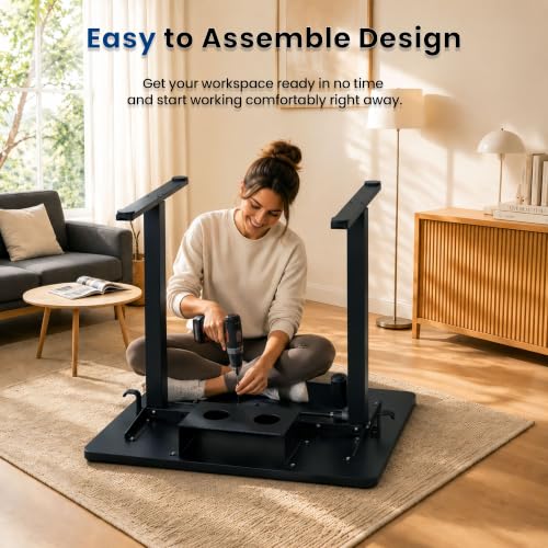 ExaDesk 35" x 20" Classic Black Electric Standing Desk for Small Spaces