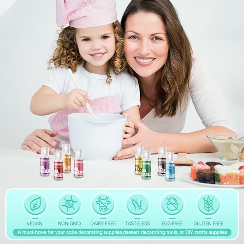 Pandalab Oil-Based Food Coloring Set 16 Vibrant Colors for Chocolate & Baking - 20ml Bottles