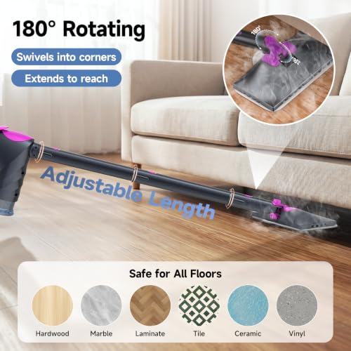 Cordless Steam Mop & Detachable Handheld Steam Cleaner - Grey