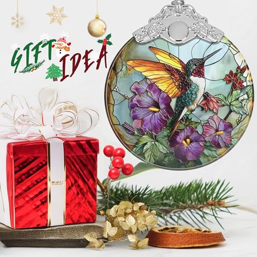 Stained Glass Suncatcher Ornament - Hummingbird Christmas Decorations