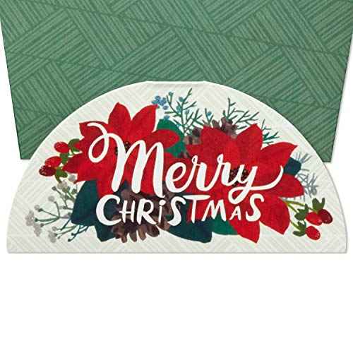 Hallmark Paper Wonder Displayable Pop Up Christmas Card (Poinsettia Bouquet)