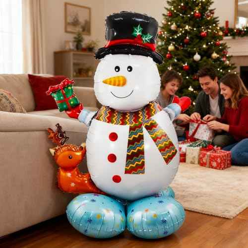 Christmas Party Balloons Decorations - Large Snowman Balloons Christmas Foil Balloon for Winter Holiday Christma Party Decor Supplies