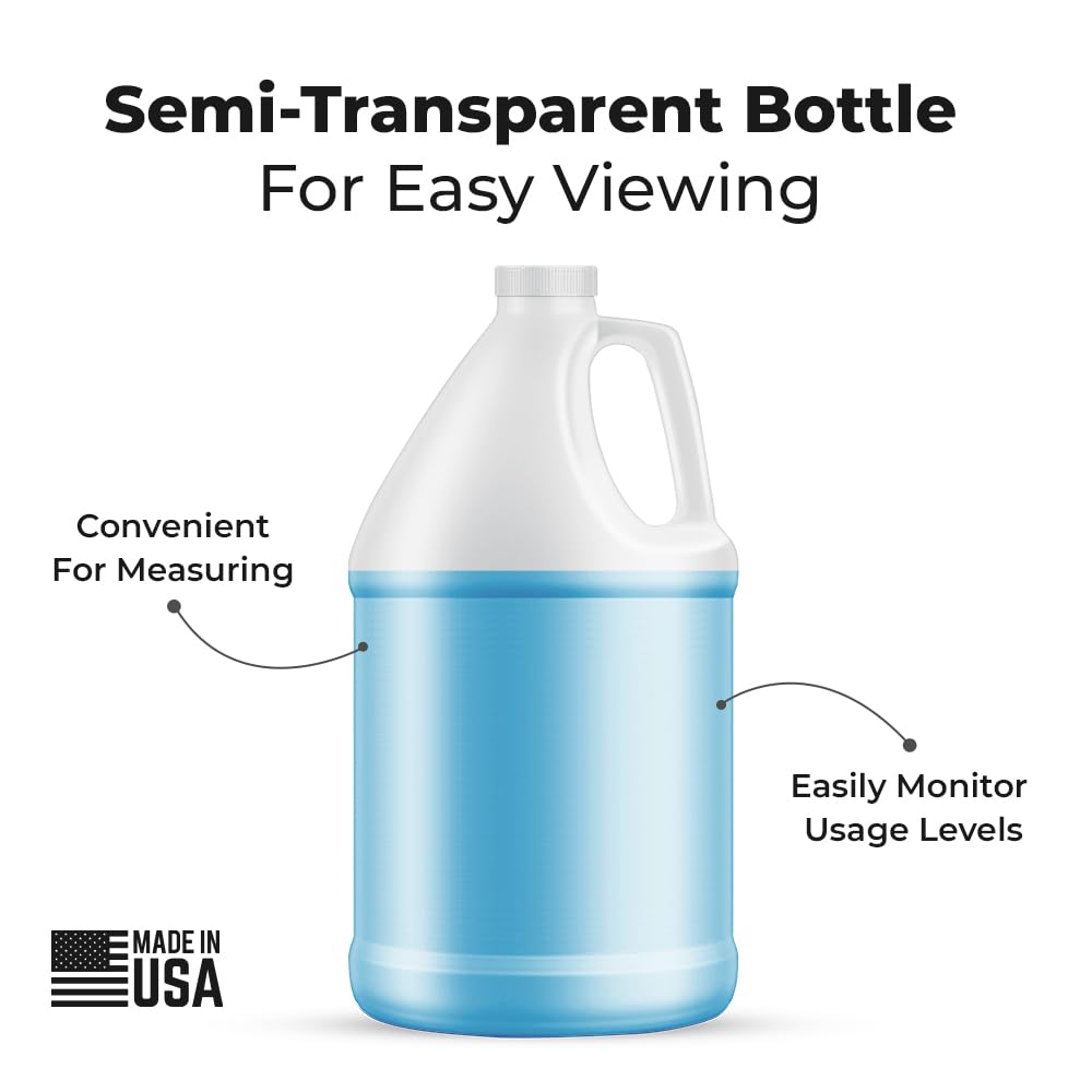 1-Gallon Plastic Jug (4-Pack) Reusable w/Shipping Box, Food-Safe, BPA Free | Heavy-Duty HDPE Containers for Water, Sauces, Soaps, Detergents, Liquids | Screw-On Cap transparent