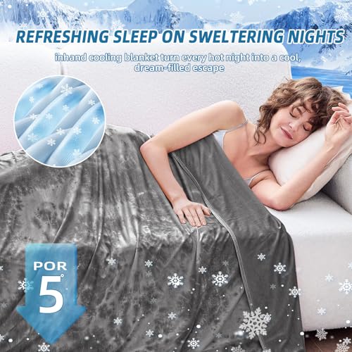 Inhand Cooling Blanket Full Size Gray 80x90 for Hot Sleepers