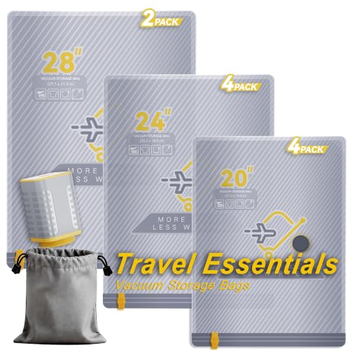 Wireless Rechargeable Vacuum Packing Bags Set - 10 Pack with Travel Size Compression Storage for Luggage & Home Organization - Variation of 10 Combo Set
