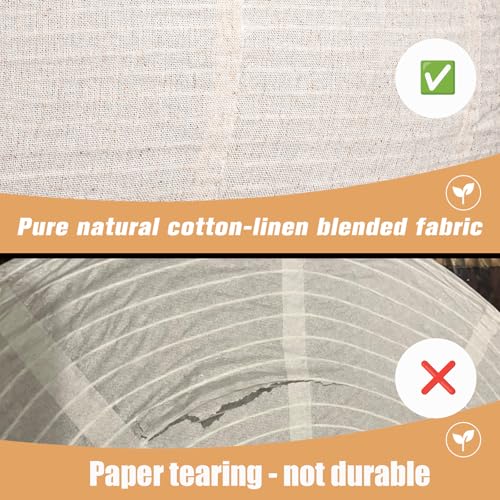 20-Inch Linen Pendant Light Shade Can Replace Paper Lantern for Indoor & Covered Outdoor Use