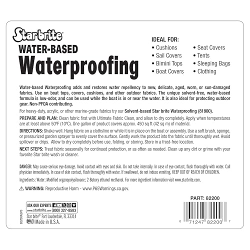 Waterproofing Fabric Protector Spray 1 Gallon - Water-Based Water Repellent