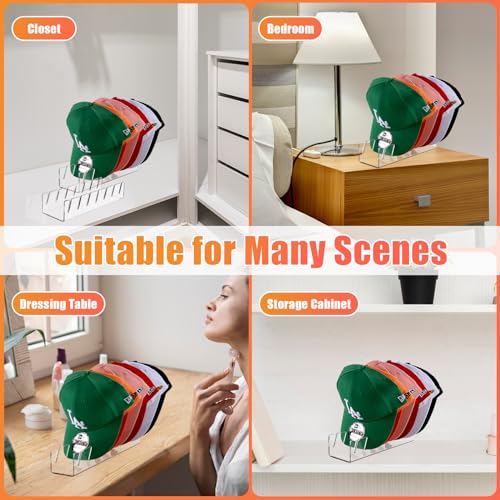 4 Pack Acrylic Hat Organizer for Baseball Caps No Installation - Clear