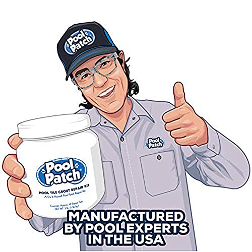 Pool Tile Grout Repair Kit White - Fast Setting Waterproof Cement, 3lb