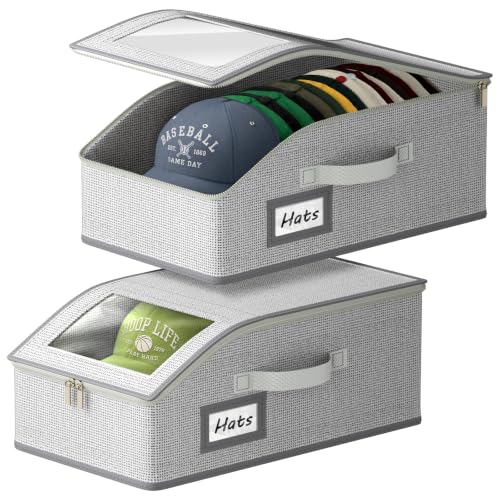 Gray Hat Storage Organizer 2 Pack for Baseball Caps and More
