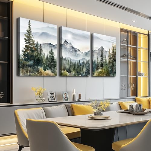 MHARTK66 3-Piece 20x28in Forest Landscape Canvas Wall Art for Living Room & Bedroom