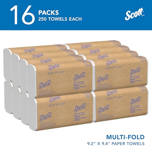 Scott Professional Multifold Paper Towels Bulk Pack of 16 - 4,000 Sheets, White, 250 Sheets per Pack
