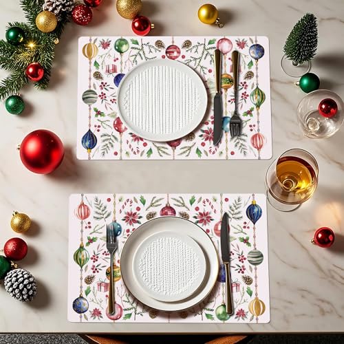 Christmas Placemats Set of 50 - Holiday Table Decor for Xmas Dinner