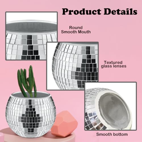 Silver Disco Ball Vase Set of 8 - 3x4 Inch Party & Wedding Decor