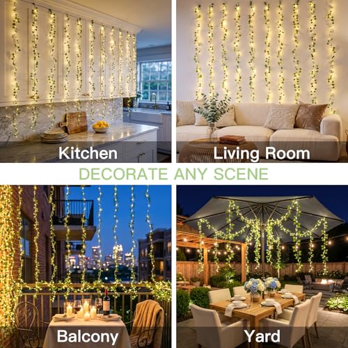 Vine Lights for Bedroom - 200 LED Ivy Curtain Lights Plug-In with Remote - Variation of Ivy / Plug In-200led
