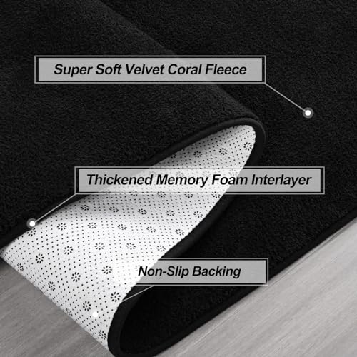 Large Modern Area Rug 7x10 Feet Black - Soft Non-Slip Living Room & Bedroom Carpet - Variation of THIS listing