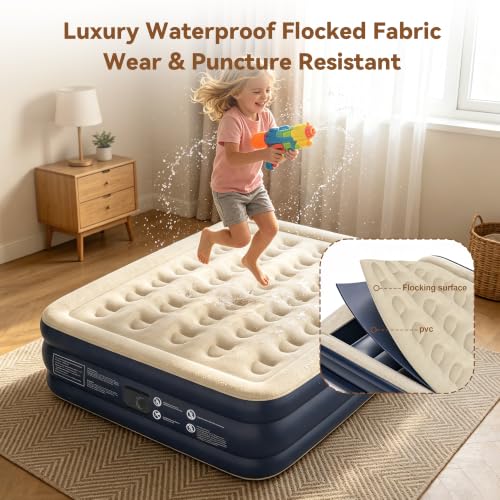 Queen Size Air Mattress with Built-in Pump - 18 Inch Raised Supportive Bed