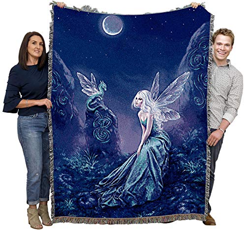Luminescent Fairy Blanket Throw by Pure Country Weavers — Handmade Cotton Wall Tapestry, Made in USA (72x54)