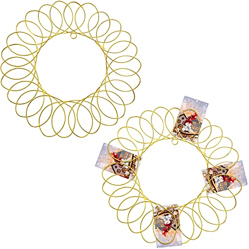 Ferraycle 2-Pack Gold 13 Inch Christmas Wreath Card Holders Wall Decor