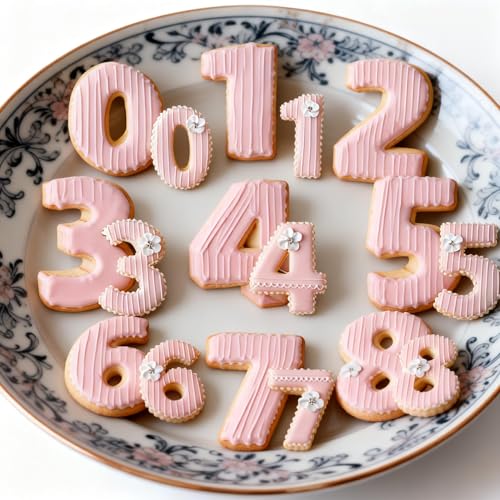 ZADE 4 Inch 9Pcs Number Cookie Cutters Set (0-8, 6 Reverses to 9) Stainless Steel - Includes Variation 4 INCH-9PCS Number