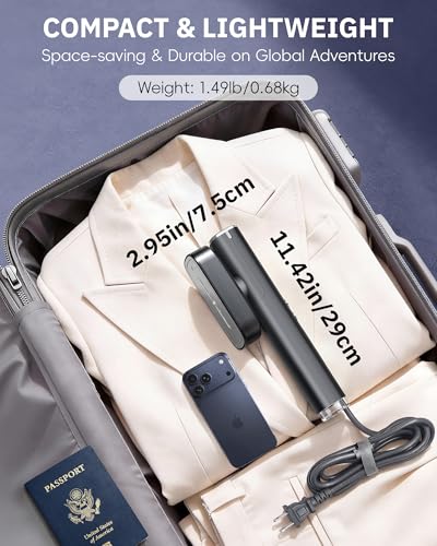 OGHom Black 2-in-1 Travel Garment Steamer & Iron 1000W Portable Handheld