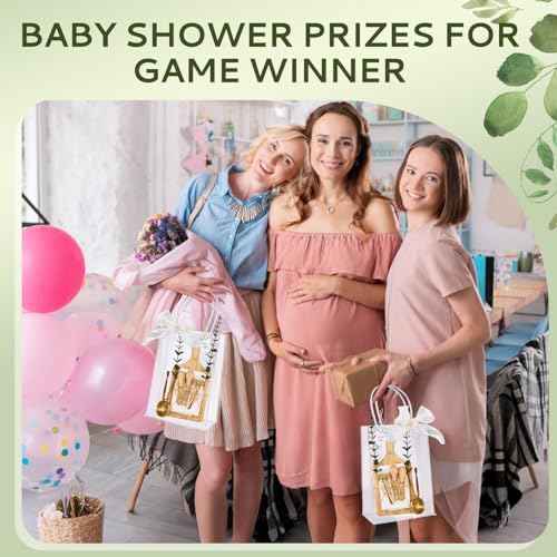 Baby Shower Prizes Gift Set - 6 Square Bamboo Cheese Boards & Accessories