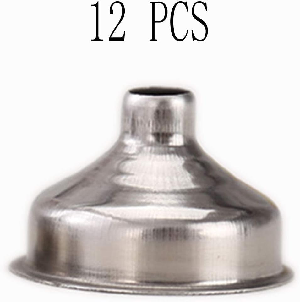 Skiennix Mini Funnels - 12 Pcs Stainless Steel Set for Bottles, DIY Lip Balms & Spices