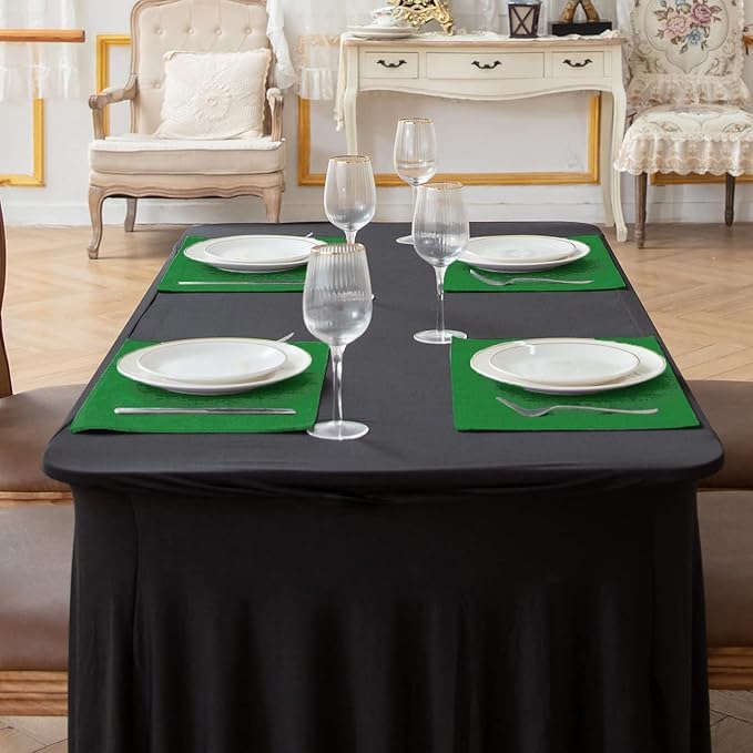 Cloth Placemats Set of 8, Linen Type Fabric Machine Washable Heat