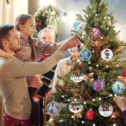 Cat Christmas Ornament, Christmas Ornaments 2025 Black Cat Christmas Decorations Acrylic 2 Side Printed Christmas Decor, Personalized Ornaments for Lovers