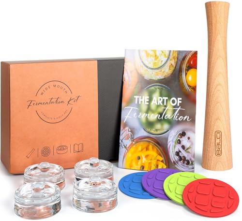 Balci Complete Mason Jar Fermentation Kit – 9 Piece Home Fermenting Set for Sauerkraut, Kimchi & Pickles