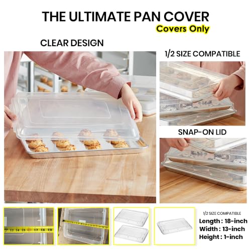 Half Size Sheet Pan Cover 18x13 Inches Pack of 6 Translucent BPA-Free Plastic