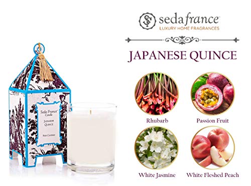 Seda France Japanese Quince Candle - Peach Scent, 10 oz, Long Burn Time